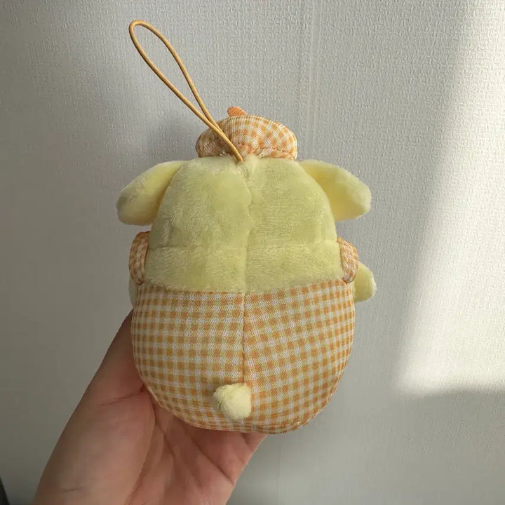 [BUNJANG] Pompompurin Plaid Overalls Mascot Plush / 폼폼푸린 체크 멜빵 마스코트 인형
