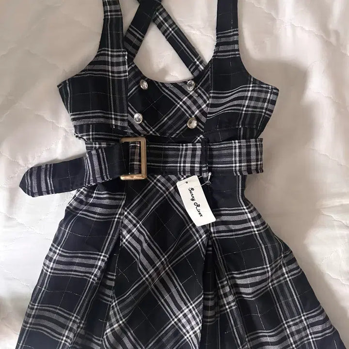 [BUNJANG] Vintage Pink Check Overall Dress / 일본 빈티지 핑크 체크 멜빵 원피스 히메갸루