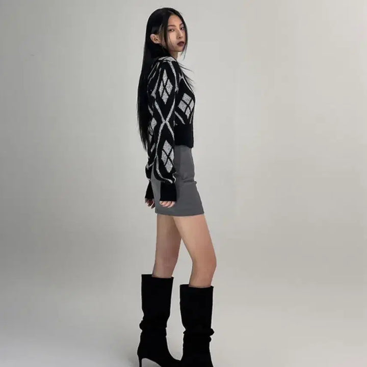 [BUNJANG] Blackup Nomb Wool Crop Cardigan / 블랙업 놈브 울 크롭가디건