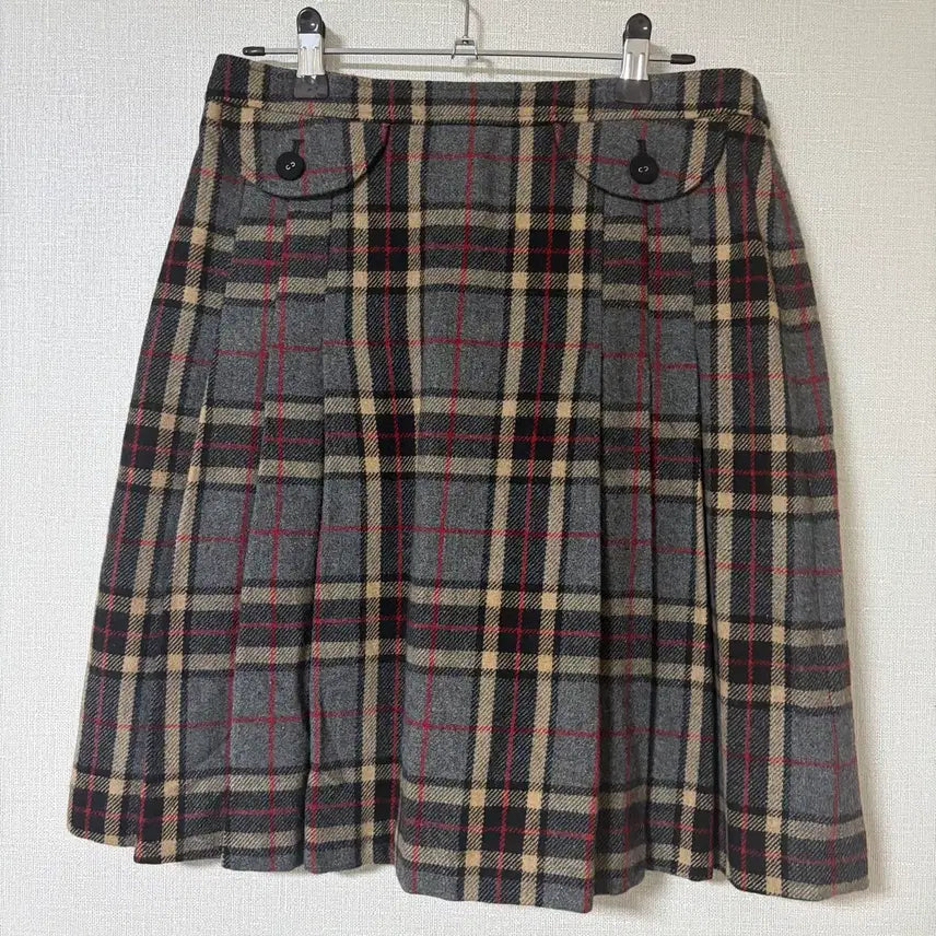 [BUNJANG] Wise Girl Plaid Pleated Midi Skirt / 교복느낌 체크 플리츠 미디 스커트 와이즈걸 너드
