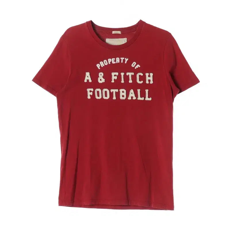 [BUNJANG] Abercrombie &amp; Fitch Red Lettering T-Shirt - L / 아베크롬비 앤 피치 레드 레터링 반팔티 L