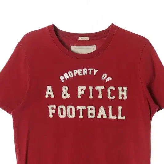[BUNJANG] Abercrombie &amp; Fitch Red Lettering T-Shirt - L / 아베크롬비 앤 피치 레드 레터링 반팔티 L