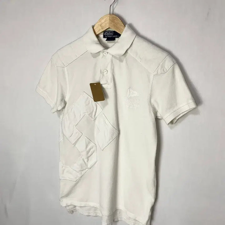 [BUNJANG] Polo Ralph Lauren Ivory Big Patch Short Sleeve Polo T-Shirt M / 폴로랄프로렌 아이보리 빅 패치 반팔 카라 티셔츠 폴로티 M