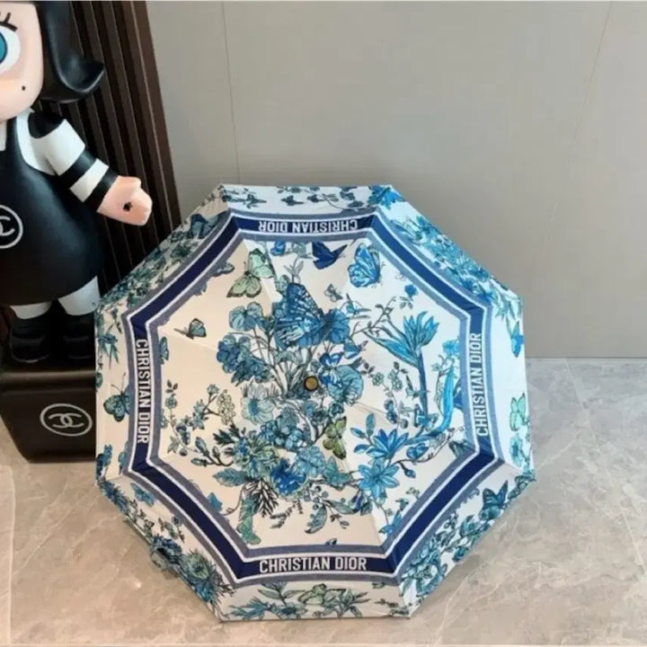 [BUNJANG] Christian Dior Blue Flower Umbrella / 크리스찬 디올 블루 플라워 우산 새상품