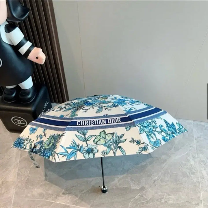 [BUNJANG] Christian Dior Blue Flower Umbrella / 크리스찬 디올 블루 플라워 우산 새상품