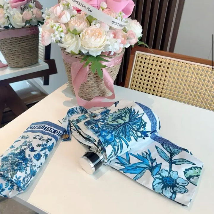 [BUNJANG] Christian Dior Blue Flower Umbrella / 크리스찬 디올 블루 플라워 우산 새상품