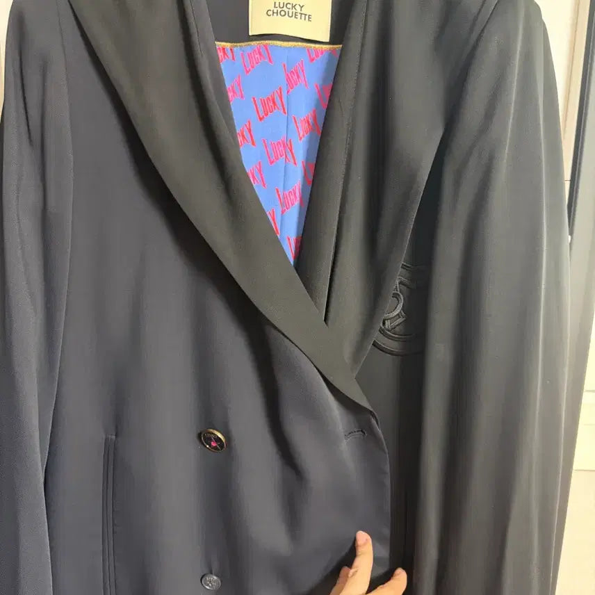 [BUNJANG] Lucky Chouette Black and Navy Jacket / 럭키슈에뜨 블랙 자켓