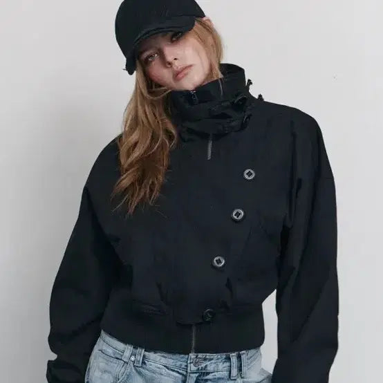 [SOLD OUT] 새상품) 플리즈노팔로우 베렌 하이넥 봄버자켓