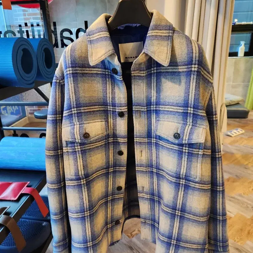 [SOLD OUT] 이자벨마랑 케르본 체크 셔츠 자켓 XL 블루 새상품 판매합니다~!!!