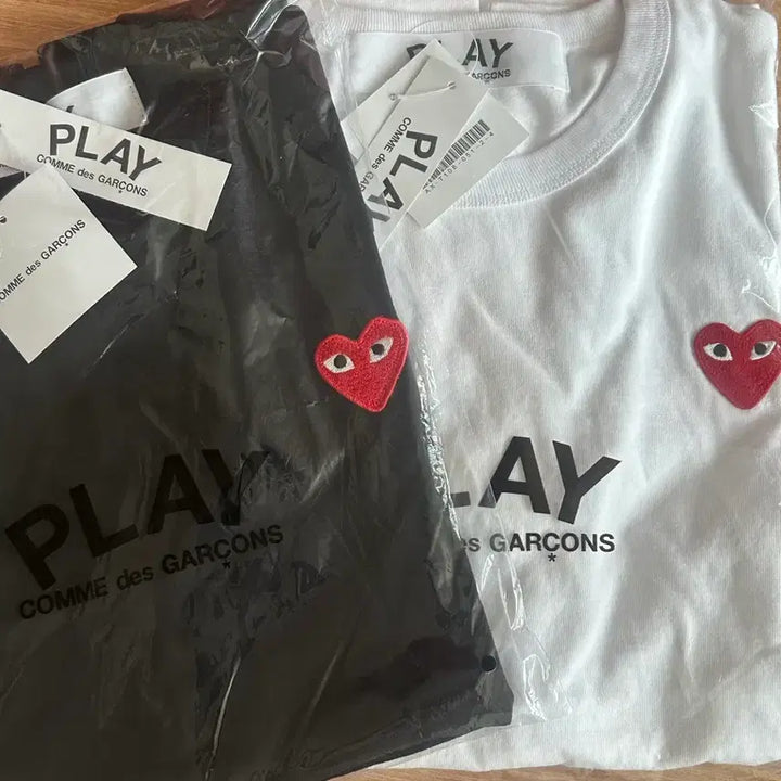 [BUNJANG] Comme des Garçons Play Cotton Logo T-Shirt White/Black / 꼼데가르송 플레이 반팔티 화이트/블랙