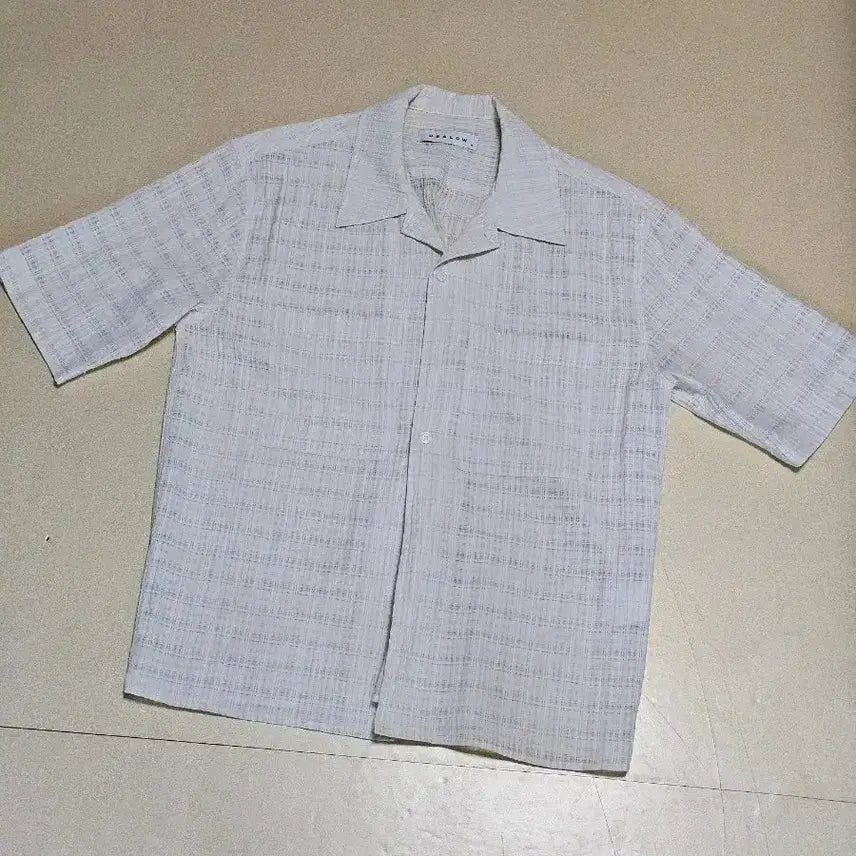 [BUNJANG] Beslow Check Half Shirt Cream M / [비슬로우] 체크 하프 셔츠 크림 M
