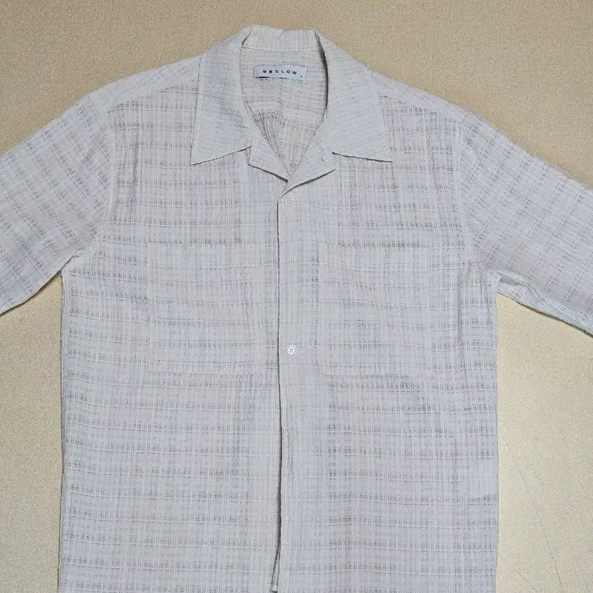 [BUNJANG] Beslow Check Half Shirt Cream M / [비슬로우] 체크 하프 셔츠 크림 M