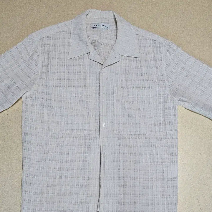 [BUNJANG] Beslow Check Half Shirt Cream M / [비슬로우] 체크 하프 셔츠 크림 M