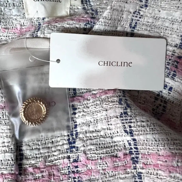 [BUNJANG] (새상품) CHICLINE 트위드 자켓 S 핑크/화이트 44-55반 / (새상품) CHICLINE 트위드 자켓 S 핑크/화이트 44-55반