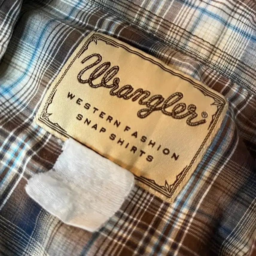 [BUNJANG] Wrangler Check Western Short Sleeve Shirt L / Wrangler 랭글러 체크 웨스턴 반팔 셔츠 L