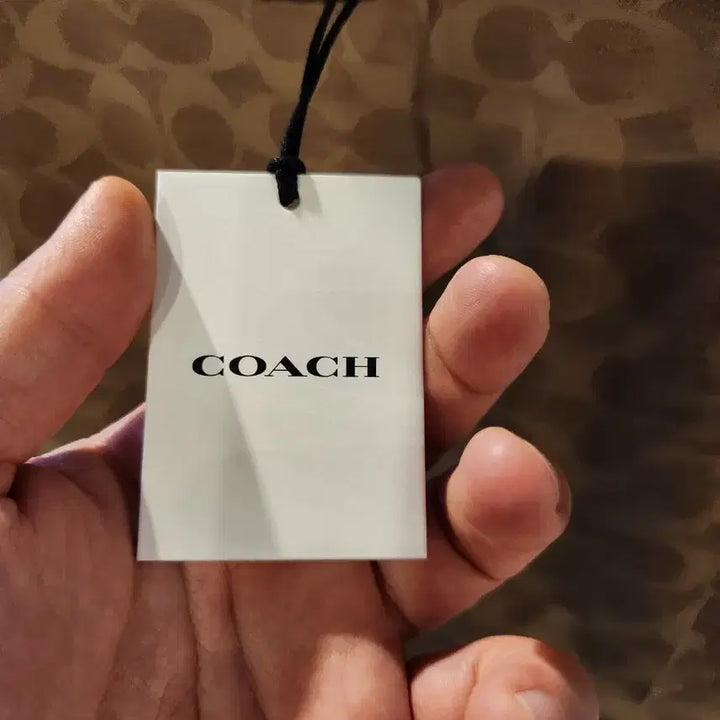 [BUNJANG] Coach Signature Pattern T-shirt Brown L Size / 코치 시그니처 패턴 반팔 티셔츠 브라운 L사이즈