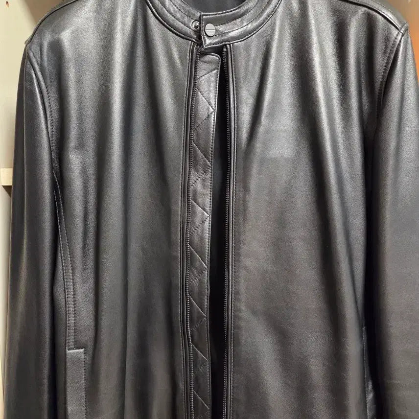 [BUNJANG] Comodo Black Lambskin Blouson Jacket / 코모도 블랙 양가죽 블루종 자켓 105