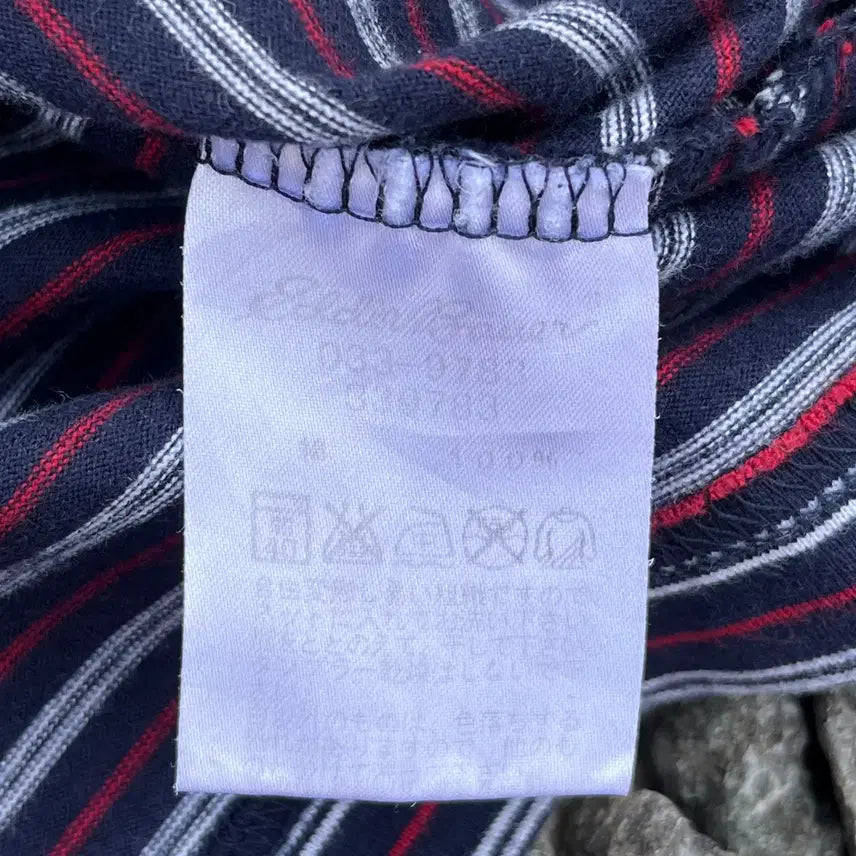 [BUNJANG] Eddie Bauer Striped Henley T-shirt / 에디바우어 단가라 헨리넥 반팔 (실측확인)