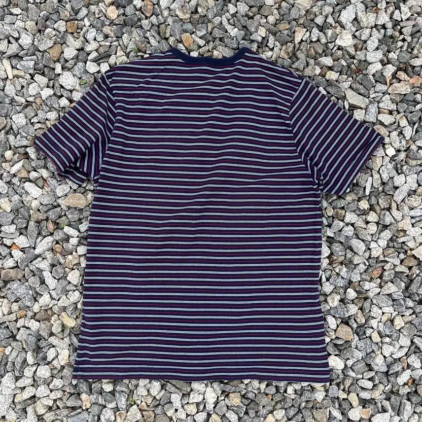 [BUNJANG] Eddie Bauer Striped Henley T-shirt / 에디바우어 단가라 헨리넥 반팔 (실측확인)
