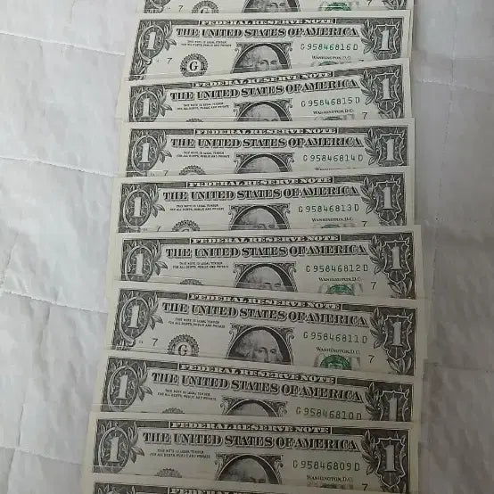 [BUNJANG] US Dollar 1 Dollar Bill Consecutive Serial Numbers 