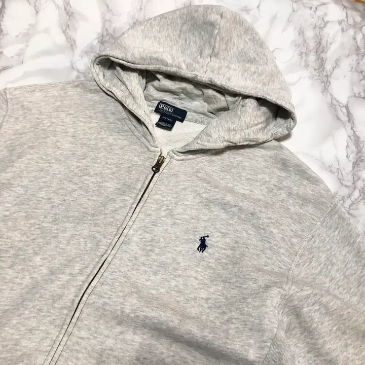 [BUNJANG] Polo Ralph Lauren Grey Full-Zip Hoodie Jacket / 폴로 랄프로렌 후드집업 자켓 그레이