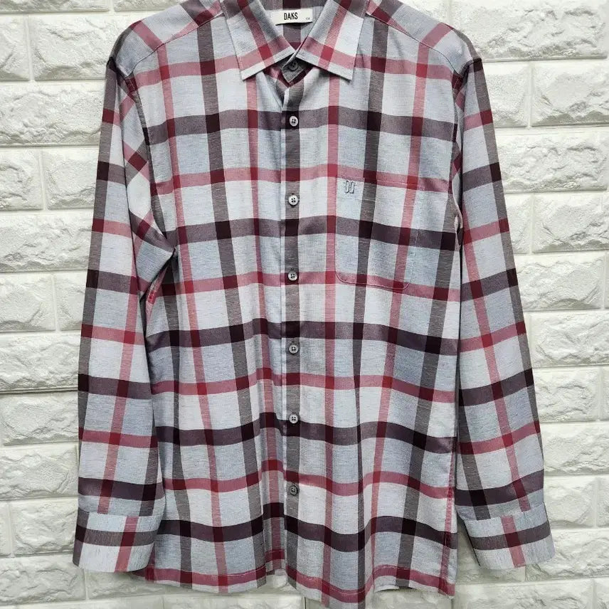 [BUNJANG] Daks Linen Blend Check Pattern Shirt / 닥스 마 혼방 카라셔츠 100사이즈 k644