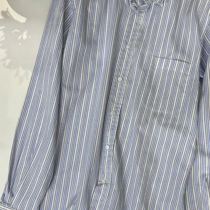 [BUNJANG] Loro Piana Maglia Blue Ivory Stripe Shirt / 로로피아나 마글리아 블루 아이보리 스트라이프 셔츠