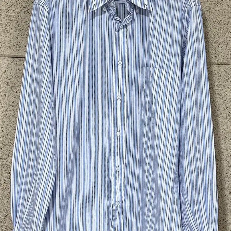 [BUNJANG] Loro Piana Maglia Blue Ivory Stripe Shirt / 로로피아나 마글리아 블루 아이보리 스트라이프 셔츠