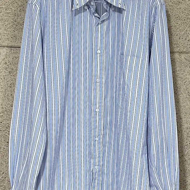 [BUNJANG] Loro Piana Maglia Blue Ivory Stripe Shirt / 로로피아나 마글리아 블루 아이보리 스트라이프 셔츠