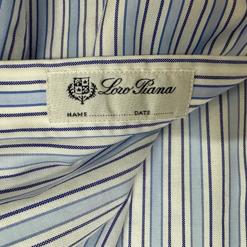 [BUNJANG] Loro Piana Maglia Blue Ivory Stripe Shirt / 로로피아나 마글리아 블루 아이보리 스트라이프 셔츠