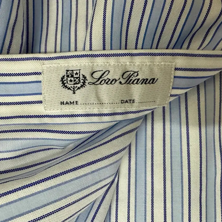 [BUNJANG] Loro Piana Maglia Blue Ivory Stripe Shirt / 로로피아나 마글리아 블루 아이보리 스트라이프 셔츠