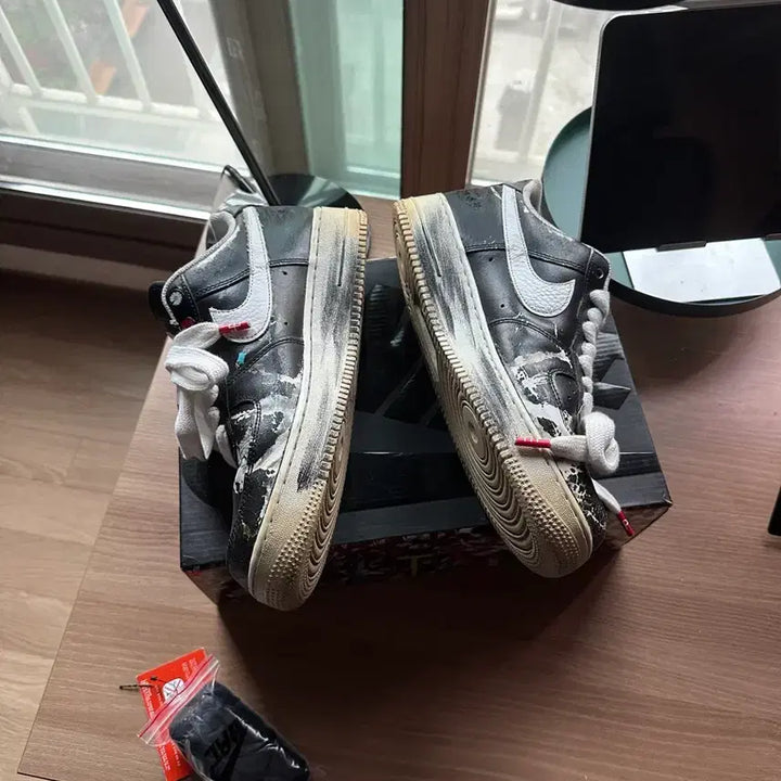 [BUNJANG] Nike Peaceminusone Air Force 1 Black Sneakers / 나이키 피스마이너스원 에어포스1 285