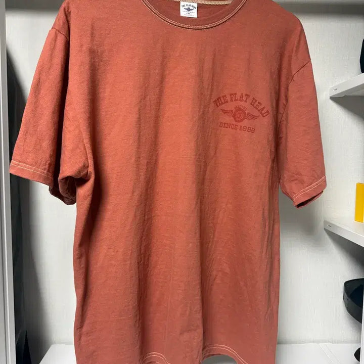 [BUNJANG] Flat Head Flying Wheel T-Shirt Red / [44] 플랫헤드 플라잉휠 티셔츠 레드