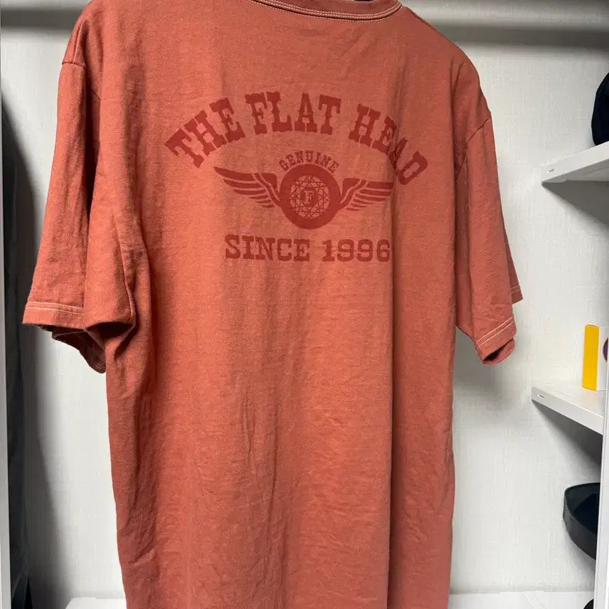 [BUNJANG] Flat Head Flying Wheel T-Shirt Red / [44] 플랫헤드 플라잉휠 티셔츠 레드