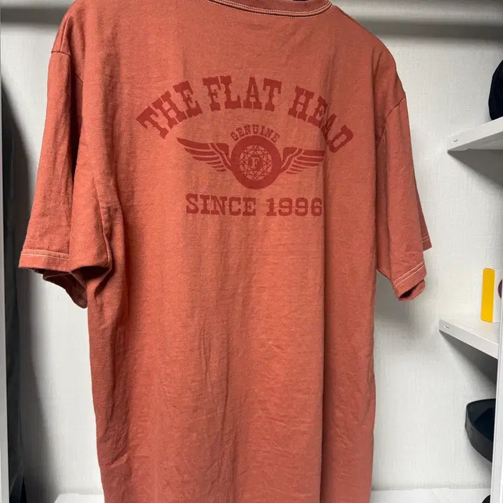 [BUNJANG] Flat Head Flying Wheel T-Shirt Red / [44] 플랫헤드 플라잉휠 티셔츠 레드