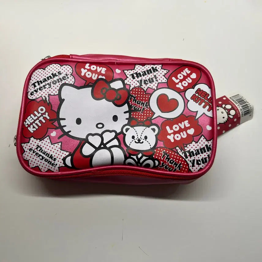 [BUNJANG] Hello Kitty Heart Beauty Pouch / (새상품) 고전문구 헬로키티 하트뷰티 파우치
