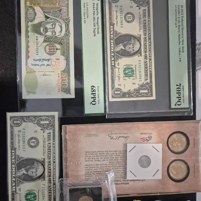 [BUNJANG] Unused Banknotes Collection - 8 Variety Set / 영제5원, 1원, 팔각정 오십원등 미사용 지폐 8종 및 서비스많이