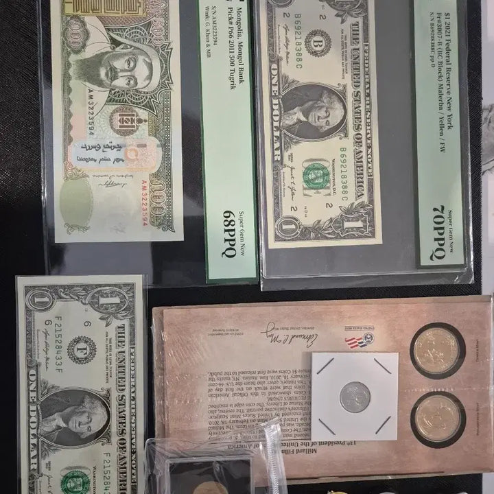 [BUNJANG] Unused Banknotes Collection - 8 Variety Set / 영제5원, 1원, 팔각정 오십원등 미사용 지폐 8종 및 서비스많이