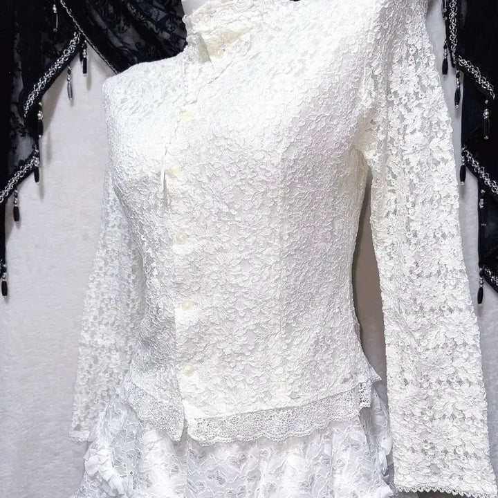 [BUNJANG] Romantic Gothic Angelic Lace Blouse Shirt / 로맨틱고딕 엔젤릭 고스로리 엔틱 레이스 블라우스셔츠 핀터 페어리 오리엔탈