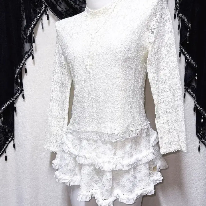 [BUNJANG] Romantic Gothic Angelic Lace Blouse Shirt / 로맨틱고딕 엔젤릭 고스로리 엔틱 레이스 블라우스셔츠 핀터 페어리 오리엔탈