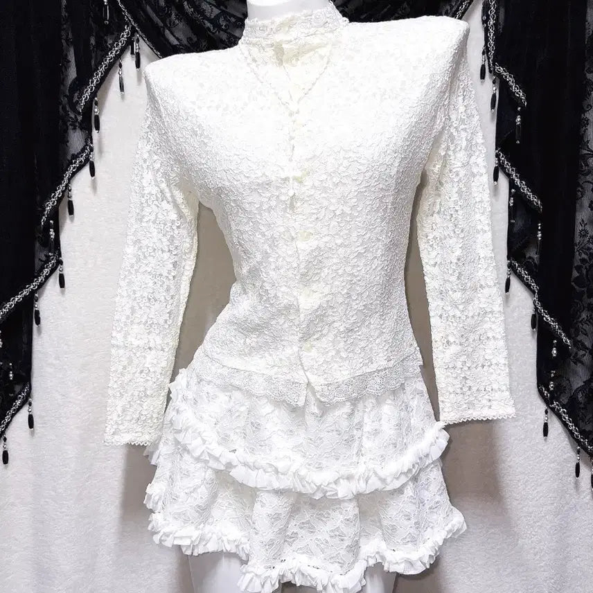 [BUNJANG] Romantic Gothic Angelic Lace Blouse Shirt / 로맨틱고딕 엔젤릭 고스로리 엔틱 레이스 블라우스셔츠 핀터 페어리 오리엔탈