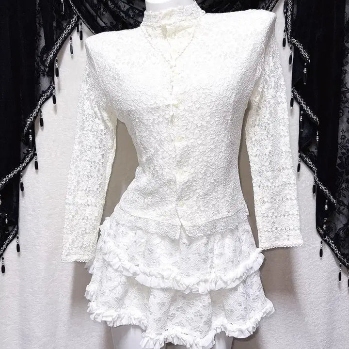 [BUNJANG] Romantic Gothic Angelic Lace Blouse Shirt / 로맨틱고딕 엔젤릭 고스로리 엔틱 레이스 블라우스셔츠 핀터 페어리 오리엔탈