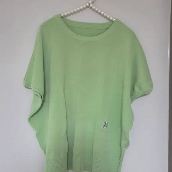 [BUNJANG] Short Sleeve Knit Top - Green (Size 88) / 88)반팔 니트 연두색 88사이즈