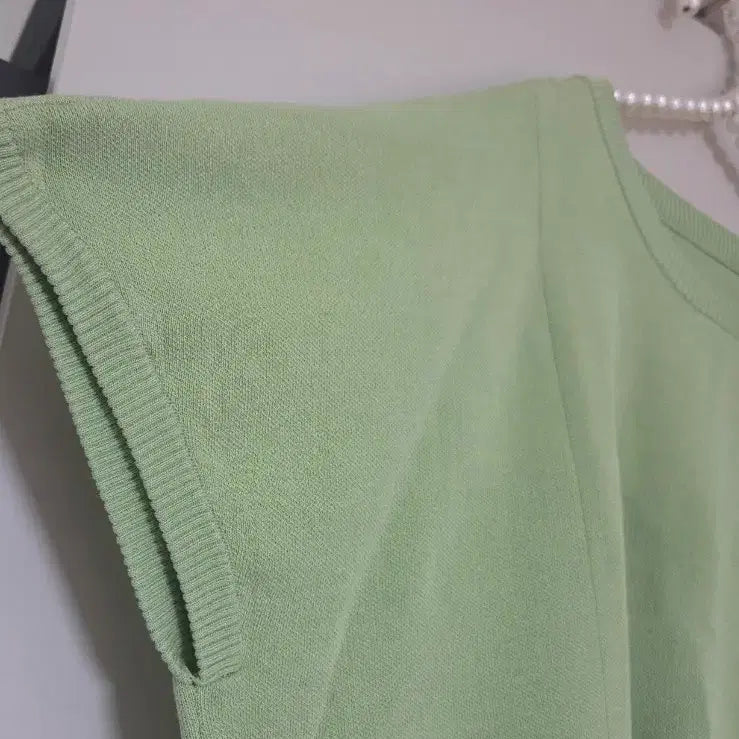 [BUNJANG] Short Sleeve Knit Top - Green (Size 88) / 88)반팔 니트 연두색 88사이즈