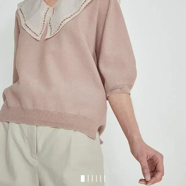 [SOLD OUT] SYSTEM 레이스 컬러블록  니트탑