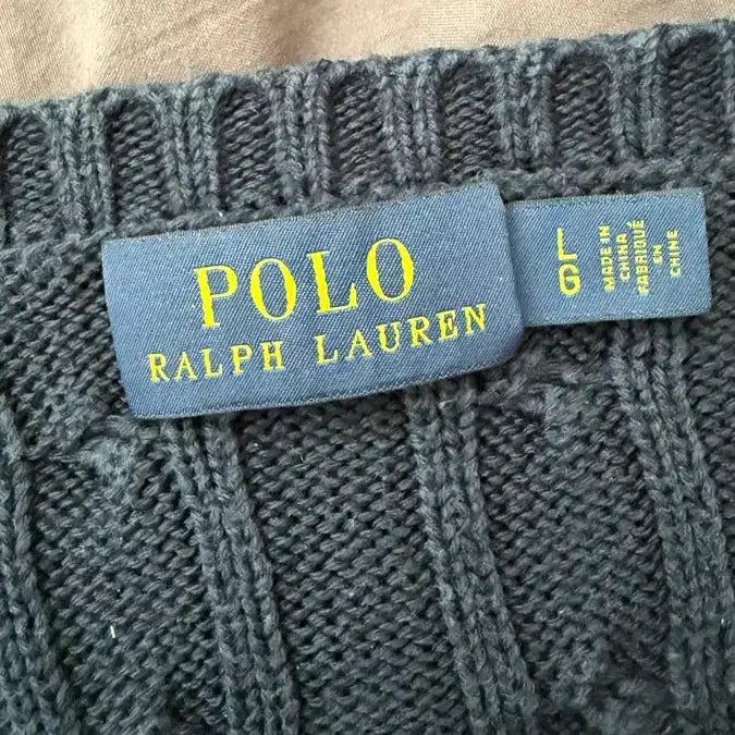 [BUNJANG] Polo Ralph Lauren Cable Knit Sweater Navy L / (W)폴로랄프로렌 꽈배기 니트 네이비 L