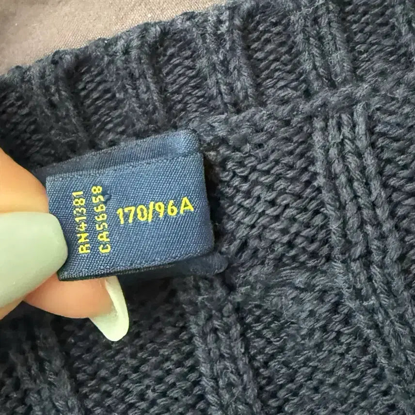[BUNJANG] Polo Ralph Lauren Cable Knit Sweater Navy L / (W)폴로랄프로렌 꽈배기 니트 네이비 L
