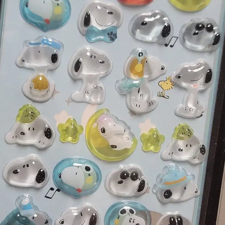 [BUNJANG] PEANUTS Snoopy Bonbon Drop Sticker Bundle Set / PEANUTS 스누피 봉봉드롭 스티커 4장 일괄 1.8