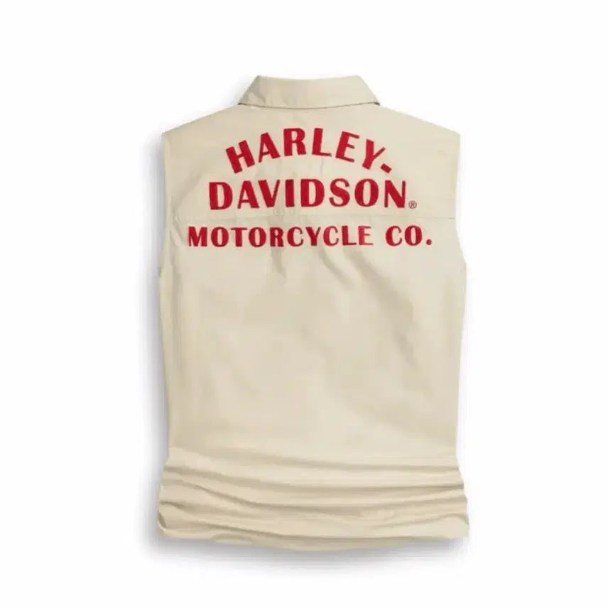 [BUNJANG] Harley-Davidson Skull Tie Shirt Beige / 할리데이비슨 스컬 타이 셔츠
