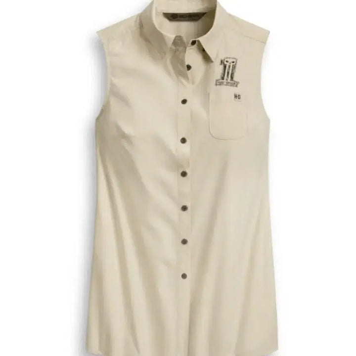 [BUNJANG] Harley-Davidson Skull Tie Shirt Beige / 할리데이비슨 스컬 타이 셔츠
